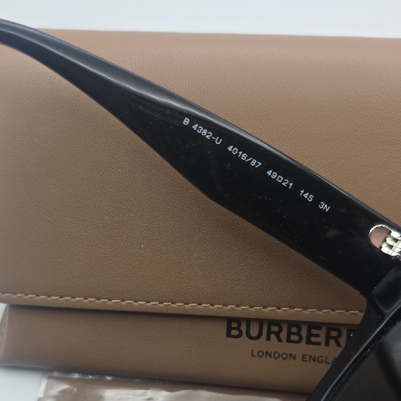 Burberry Women's Orange Patterned Sunglasses - Picture 6 of 8